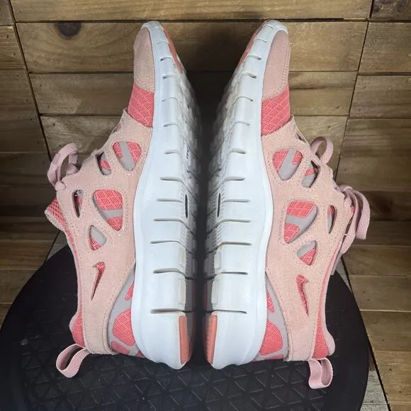 New Nike Free Run 2 GS Youth Size 7Y Pink/White Lace Up Athletic Shoes EUC