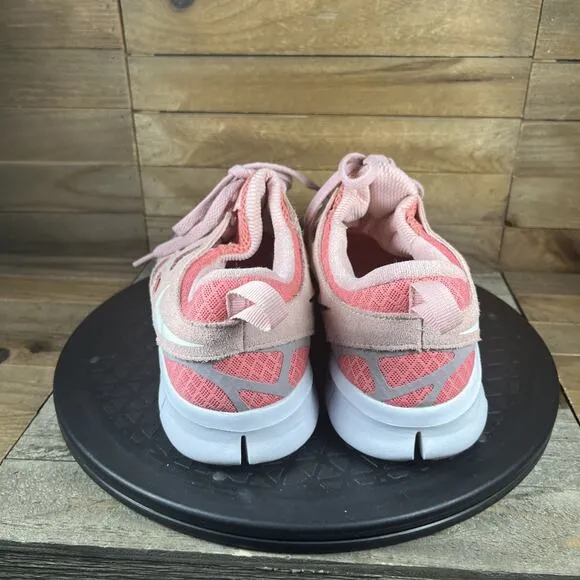 New Nike Free Run 2 GS Youth Size 7Y Pink/White Lace Up Athletic Shoes EUC