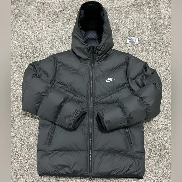 New Nike Storm Fit Windrunner Primaloft Hooded Puffer Jacket Black Mens XL