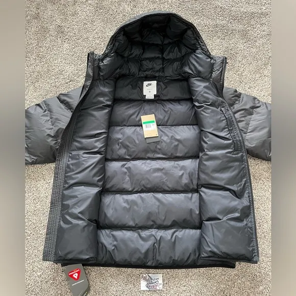New Nike Storm Fit Windrunner Primaloft Hooded Puffer Jacket Black Mens XL