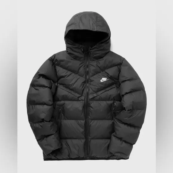 New Nike Storm Fit Windrunner Primaloft Hooded Puffer Jacket Black Mens XL