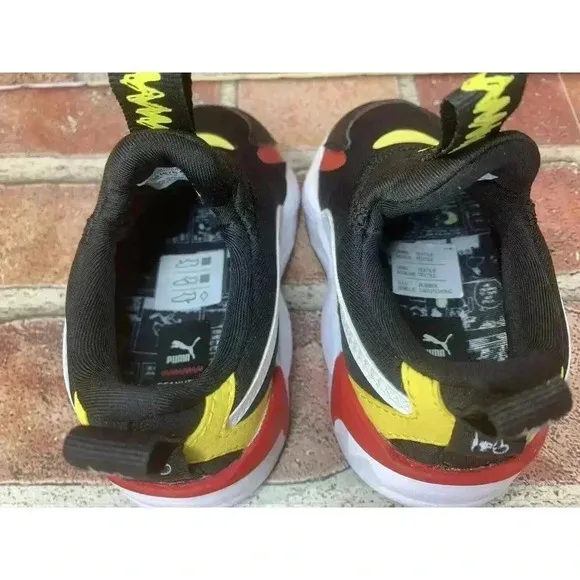 New Puma X Peanuts Sneaker Shoes for Toddlers sz 5C Black Red Yellow Limited Ed