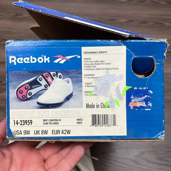 NEW Reebok White Saddle Oxfords Golf Shoes 9 W