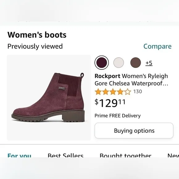 New!‎ Rockport Womens Ryleigh Gore Chelsea boots —waterproof size 7 1/2
