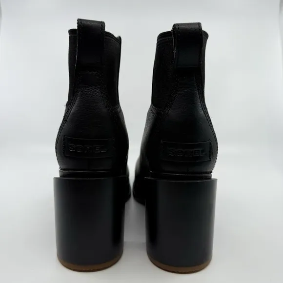 NEW SOREL Blake Chelsea Boots Women 7.5‎ Waterproof Leather Block Heel Black