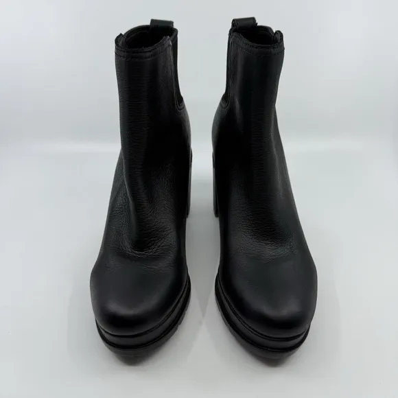 NEW SOREL Blake Chelsea Boots Women 7.5‎ Waterproof Leather Block Heel Black