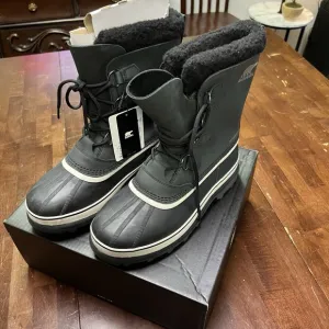 NEW Sorel Men's 10 Caribou WP Waterproof Boots Black Dark Stone NM1000-016 NIB‎