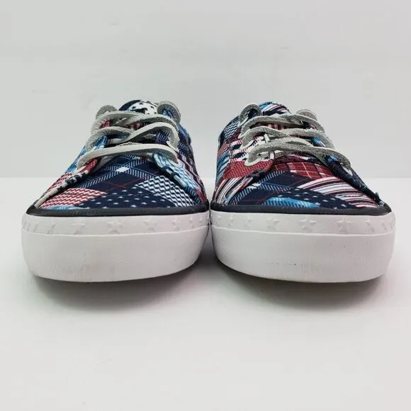 NEW Sperry Crest Vibe Madras Womens Size 6 Multi Patchwork Slip On Sneaker Shoes