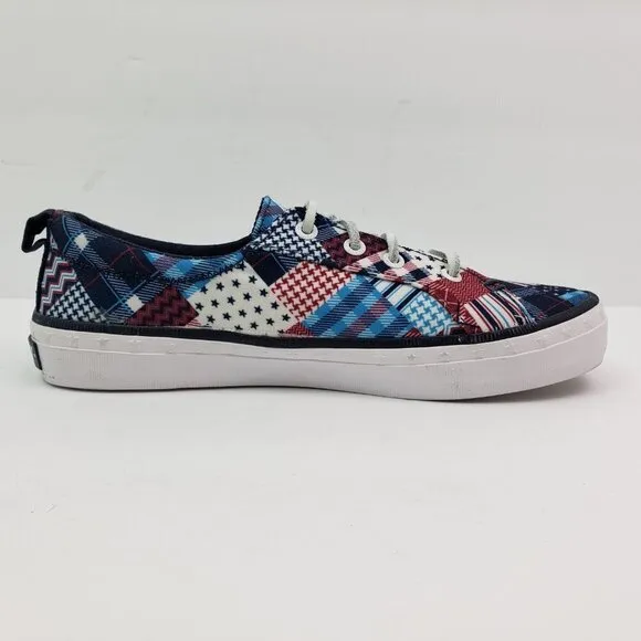 NEW Sperry Crest Vibe Madras Womens Size 6 Multi Patchwork Slip On Sneaker Shoes