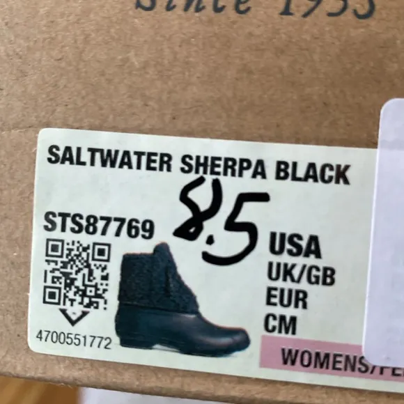 New Sperry Top-Sider Women's Saltwater Quilted Wool Rain stylish Boots Sz 8.5