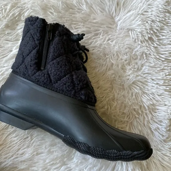 New Sperry Top-Sider Women's Saltwater Quilted Wool Rain stylish Boots Sz 8.5