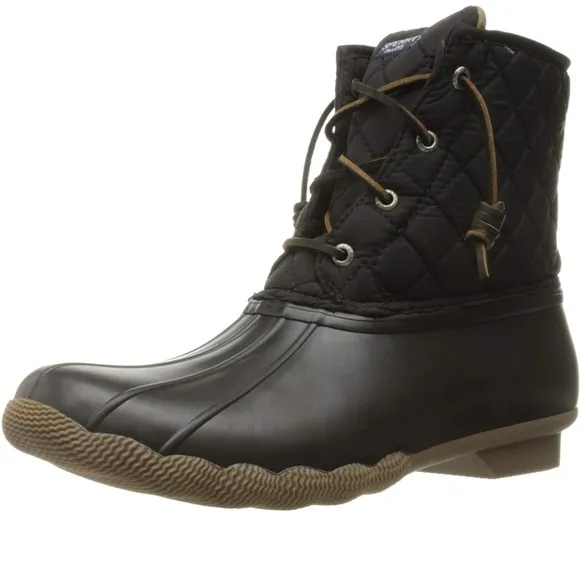 New Sperry Top-Sider Women's Saltwater Quilted Wool Rain stylish Boots Sz 8.5