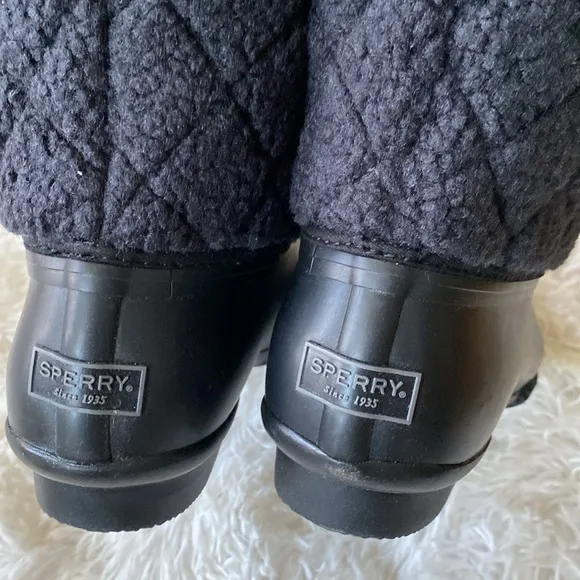New Sperry Top-Sider Women's Saltwater Quilted Wool Rain stylish Boots Sz 8.5