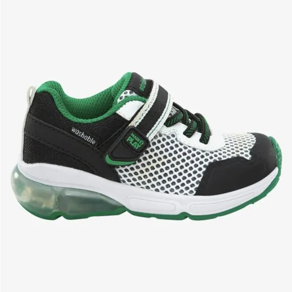 NEW Stride Rite Sizes 7-10 Toddlers Radiant Bounce Light Up Sneaker, Black Multi