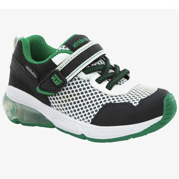 NEW Stride Rite Sizes 7-10 Toddlers Radiant Bounce Light Up Sneaker, Black Multi