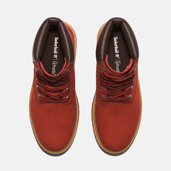 NEW TIMBERLAND Leather Waterproof Chunky Sole Boots chili oil for women 864tn