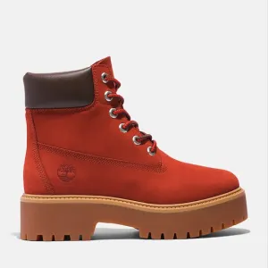 NEW TIMBERLAND Leather Waterproof Chunky Sole Boots chili oil for women 864tn