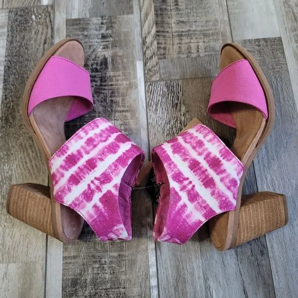 New Toms Fushsia Rose Majorca Cut Out Sandals Size 7