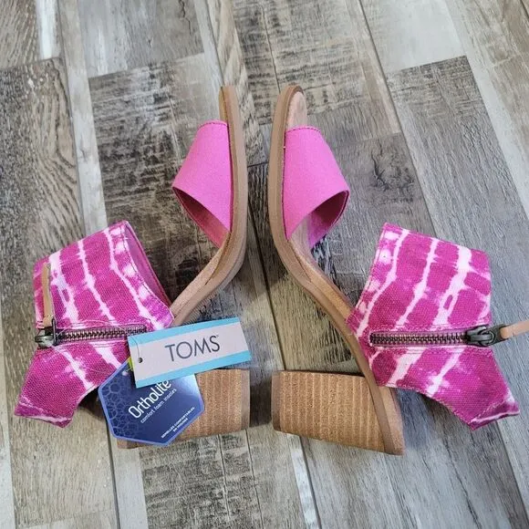 New Toms Fushsia Rose Majorca Cut Out Sandals Size 7