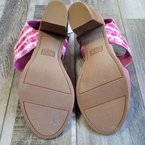New Toms Fushsia Rose Majorca Cut Out Sandals Size 7