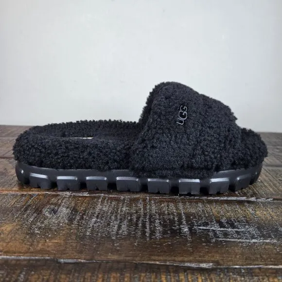 NEW UGG Cozette Curly Womens Size 6 Indoor Outdoor Slippers Slip On Shoes Black