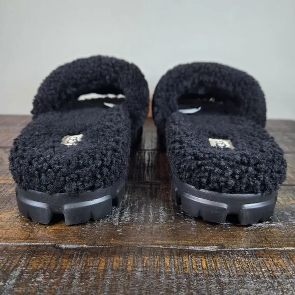 NEW UGG Cozette Curly Womens Size 6 Indoor Outdoor Slippers Slip On Shoes Black