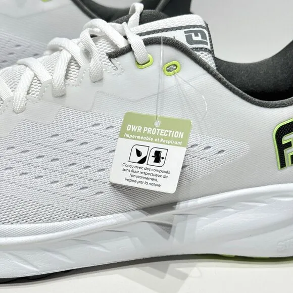 New Without Box Footjoy Flex XP Golf Shoes White Green Men Size 10.5XW  X-Wide