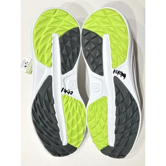 New Without Box Footjoy Flex XP Golf Shoes White Green Men Size 10.5XW  X-Wide