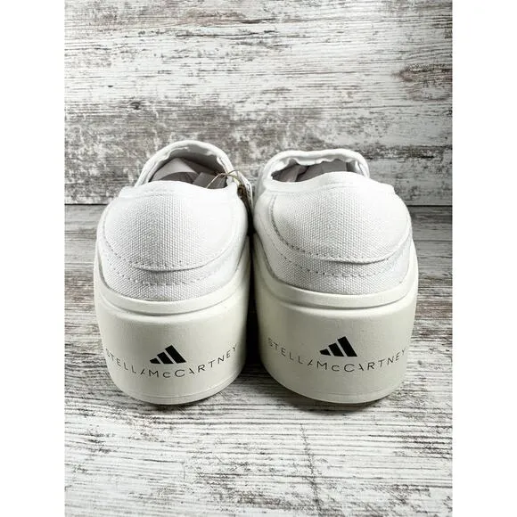NEW Womens Adidas By Stella McCartney Court Slip-On Sneakers White Sz 8 Athletic