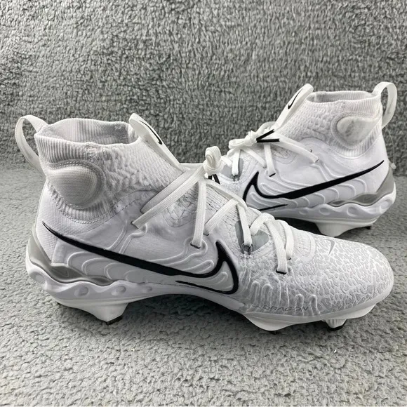 New nike alpha Huarache‎ NXT MCS Cleats Mens 8 Shoes White Black Baseball High