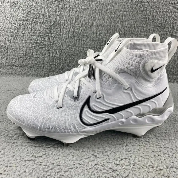 New nike alpha Huarache‎ NXT MCS Cleats Mens 8 Shoes White Black Baseball High