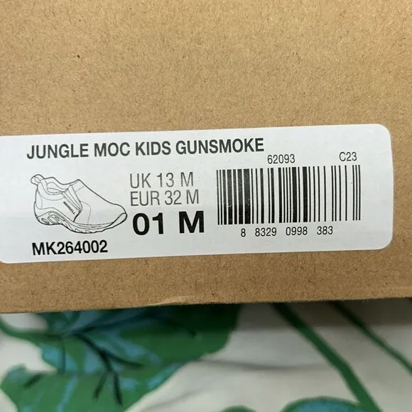 NIB Merrill Jungle 🌴 Moccasin Slip on Shoes in Gunsmoke Leather Upper Anti Skid
