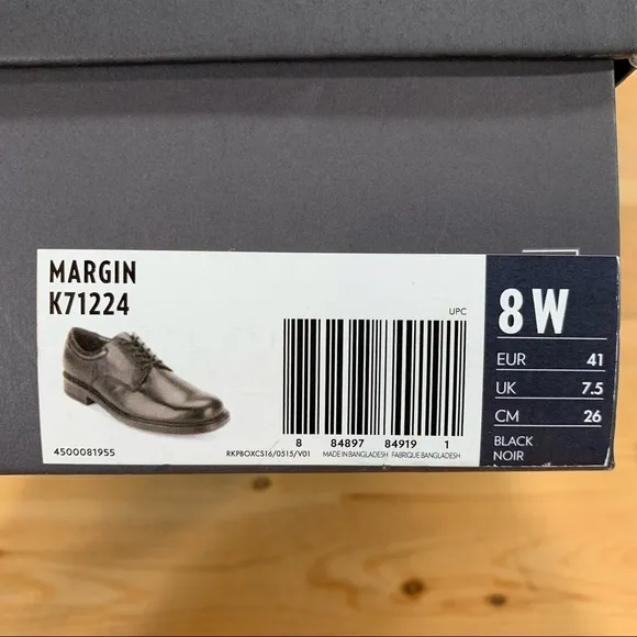 NIB Rockport Big Bucks Margin Oxford ShoesStyle # K71224Men’s 8W WIDE Black