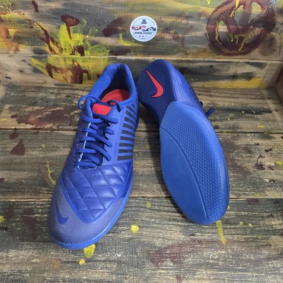 Nike 580456-401 Men's Sz 11.5 Blue Lunargato II Indoor Low Top Soccer Shoes