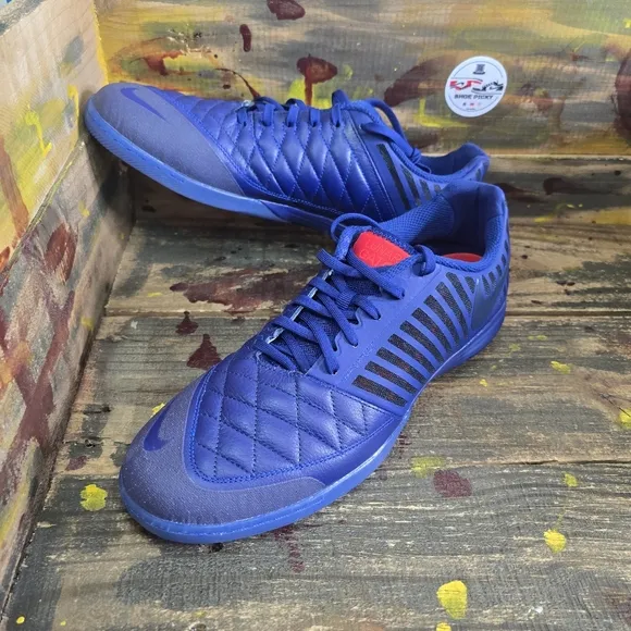 Nike 580456-401 Men's Sz 11.5 Blue Lunargato II Indoor Low Top Soccer Shoes