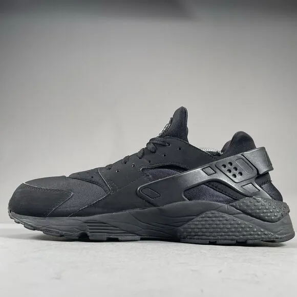 Nike Air Huarache Men’s Size 12 Triple Black Running Shoes Athletic Sneakers EUC