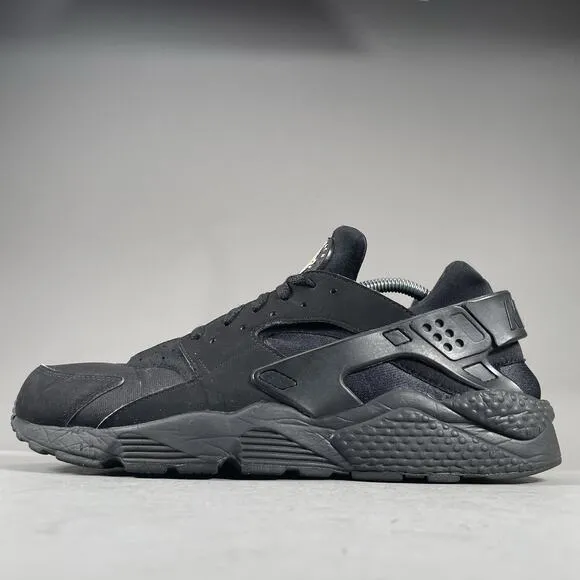 Nike Air Huarache Men’s Size 12 Triple Black Running Shoes Athletic Sneakers EUC