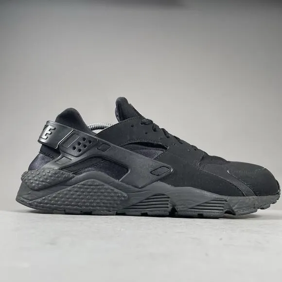 Nike Air Huarache Men’s Size 12 Triple Black Running Shoes Athletic Sneakers EUC