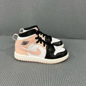 Nike Air Jordan 1 Mid Arctic Orange Black Toe PS Toddler Shoes Sneakers Size 11C