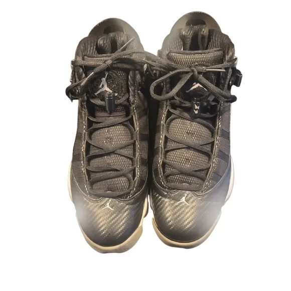 Nike Air Jordan 6 Rings 322992-004 Black Athletic Shoes Men's Size 8.5