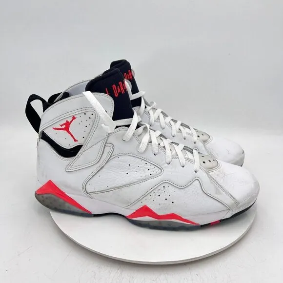 Nike Air Jordan 7 Retro Men Size 13 CU9307-160 White Infrared White Black Shoes