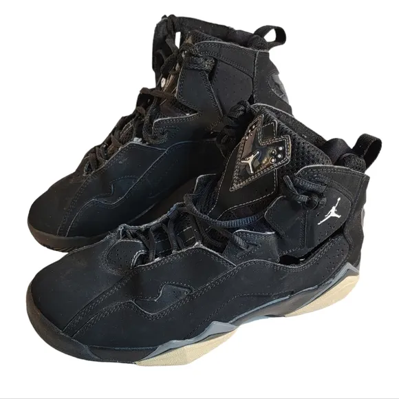 Nike Air Jordan True Flight 343795-010 Black Basketball Shoes Sneakers Boys 7Y