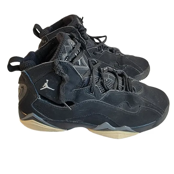 Nike Air Jordan True Flight 343795-010 Black Basketball Shoes Sneakers Boys 7Y