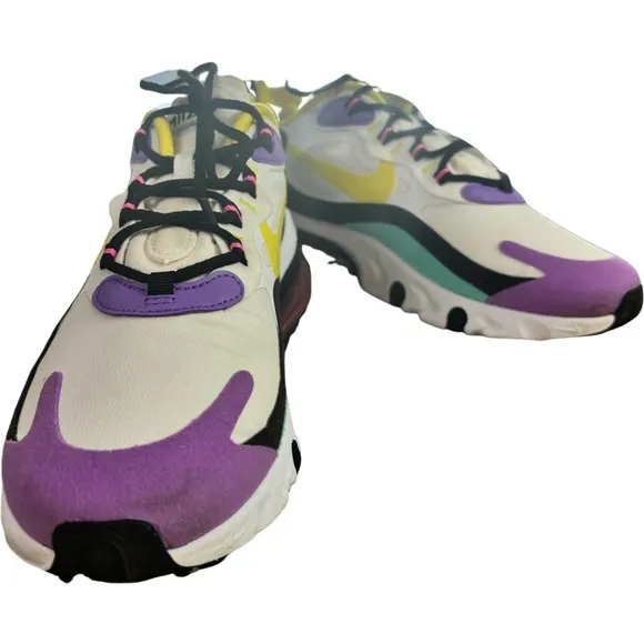 Nike Air Max 270 React AO4971-101 Geometric Abstract Shoes Mens US Size 8.5