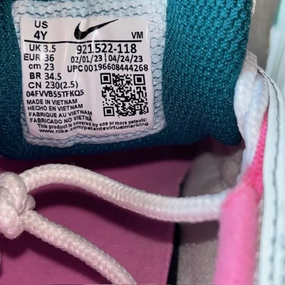 Nike Air Max 97 Big Kids’ Shoes 921522-118 White/Geode Teal/Jade Ice/Pink Sz 4Y