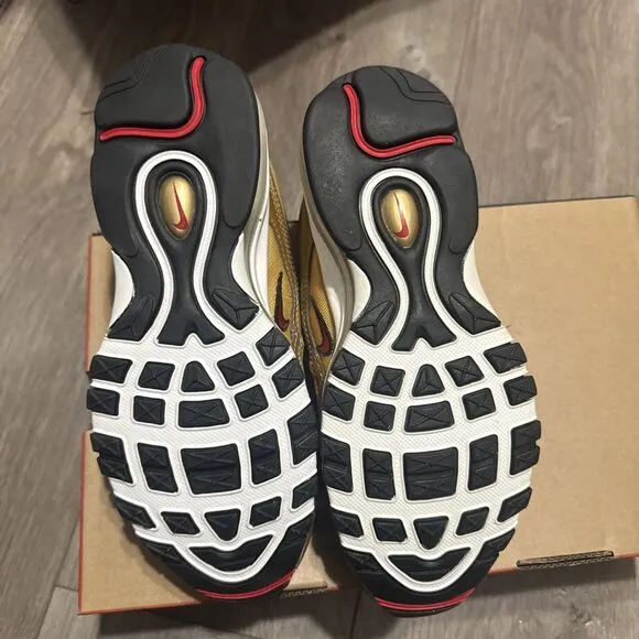 Nike Air Max 97 OG Metallic Gold White Sneakers DQ9131-700 Women Size 6