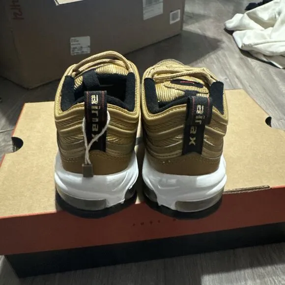 Nike Air Max 97 OG Metallic Gold White Sneakers DQ9131-700 Women Size 6