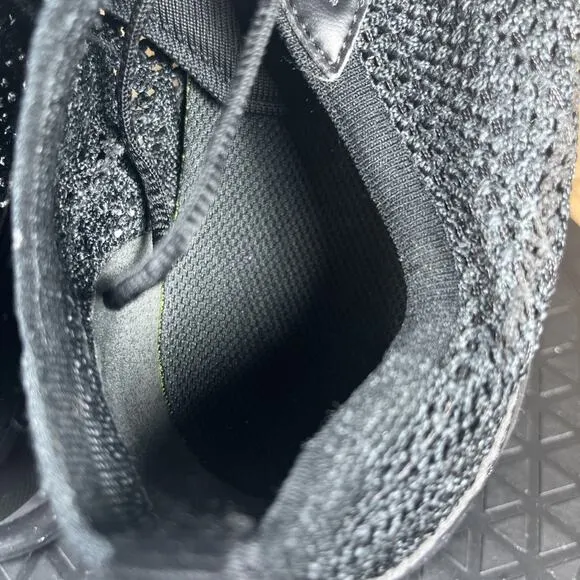 Nike Air Max Flyknit Racer Mens Size 12 Triple Black Lace Up Athletic Shoes