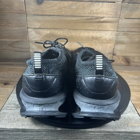 Nike Air Max Flyknit Racer Mens Size 12 Triple Black Lace Up Athletic Shoes