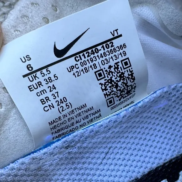 Nike Air VaporMax 2019 SE Shoes Mens Wolf Grey Blue CI1240-102 Size 6 US.